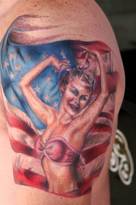 Ryan Mullins - American flag pin up